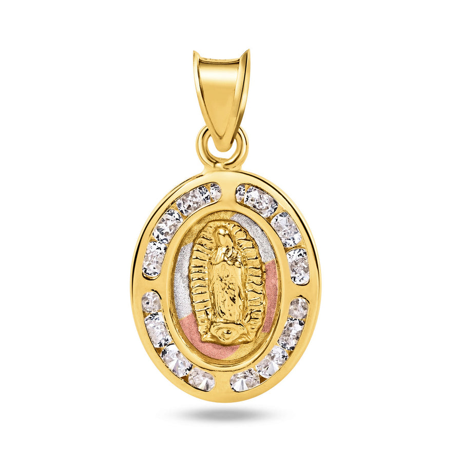 14 Karat Yellow Gold Guadalupe Clear CZ Pendant