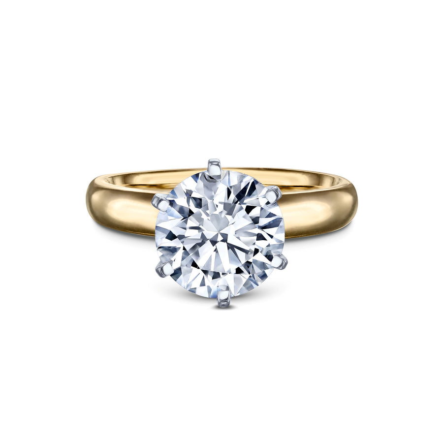 3.01 CT Round Brilliant Diamond Solitaire Ring in Yellow Gold