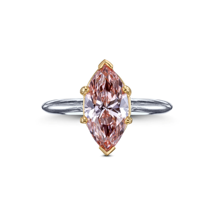 3.03 CT Marquise Fancy Pink Diamond Solitaire Ring
