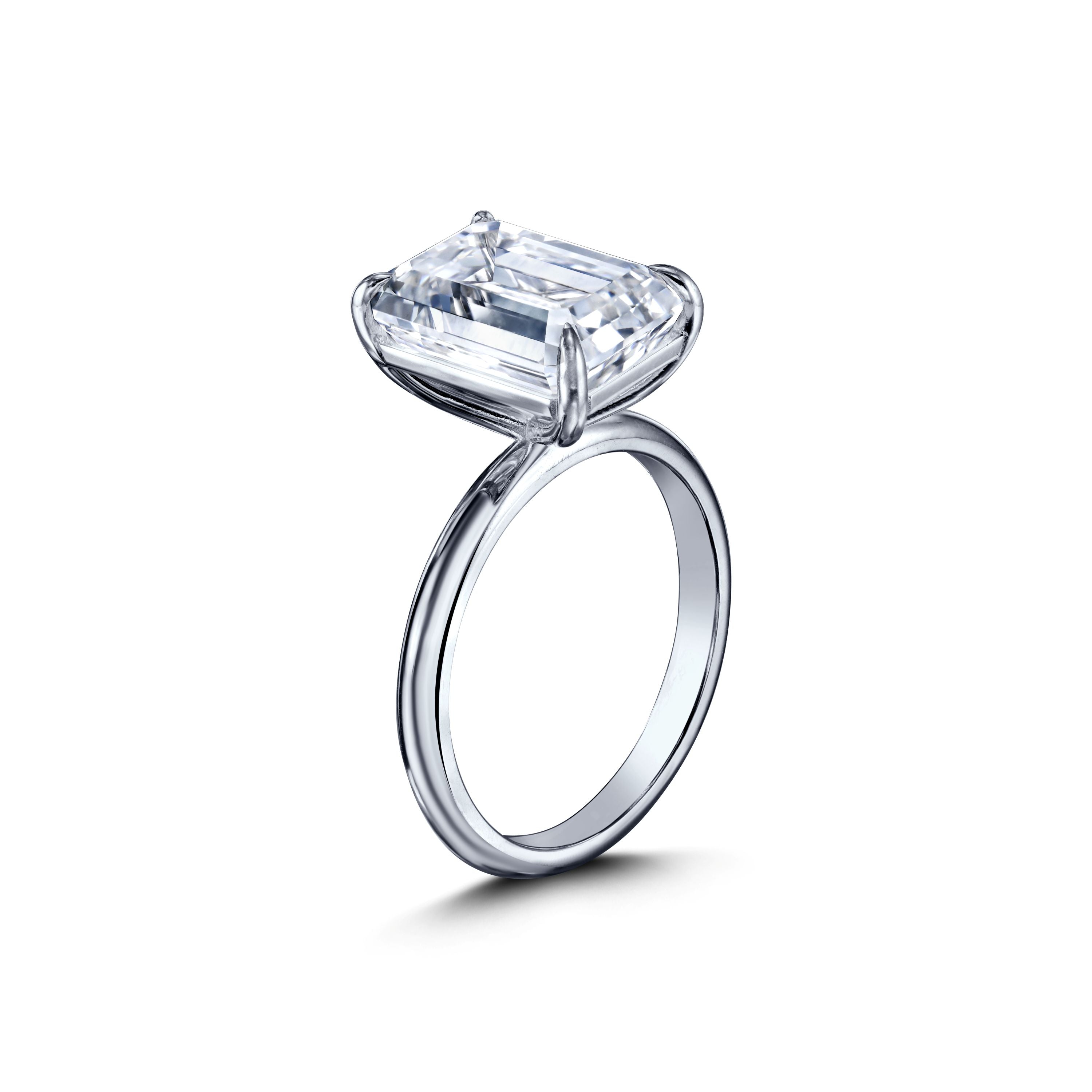 5.381 CT Emerald Cut Diamond Solitaire Engagement Ring