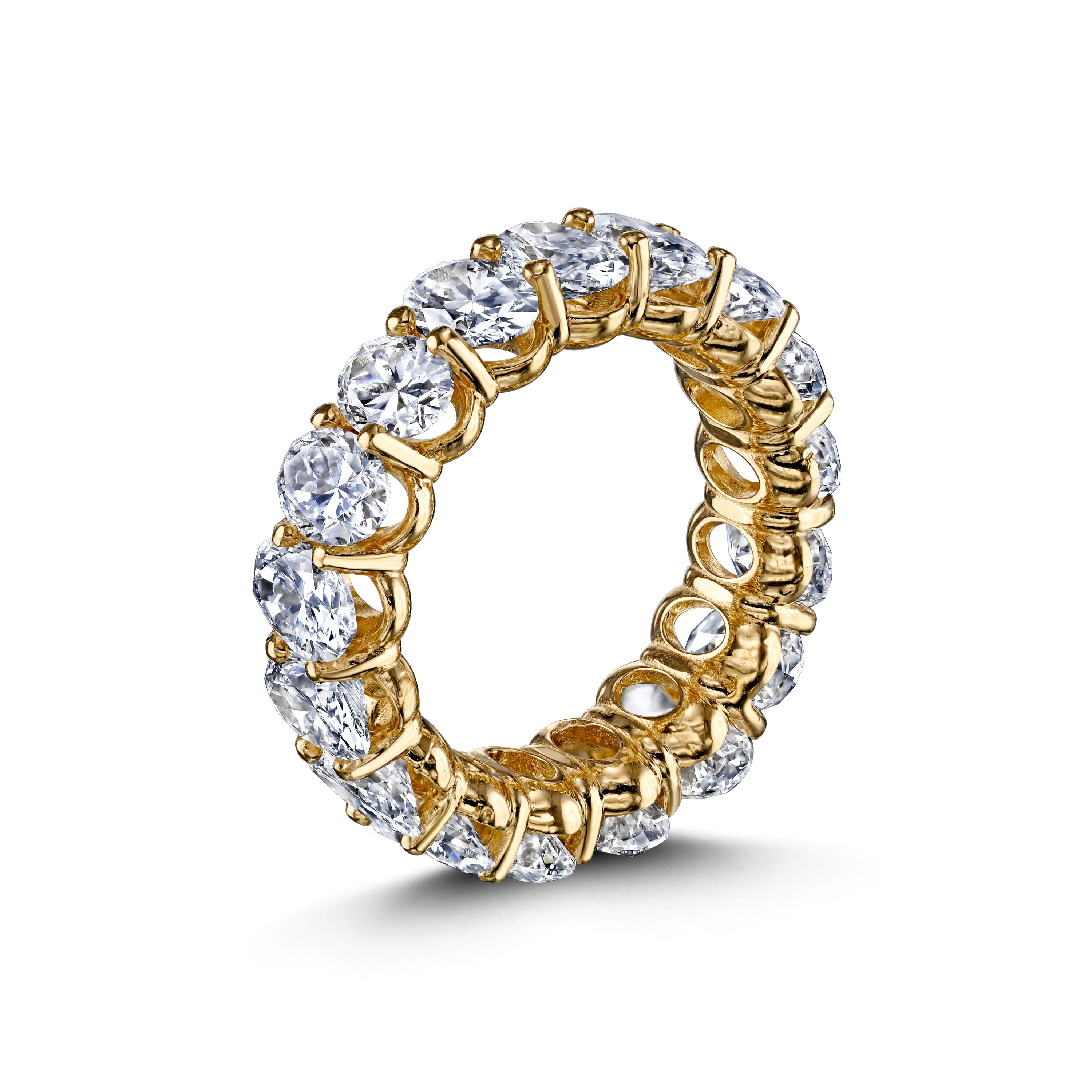 9.10 CTW Oval Diamond Eternity Band in Yellow Gold