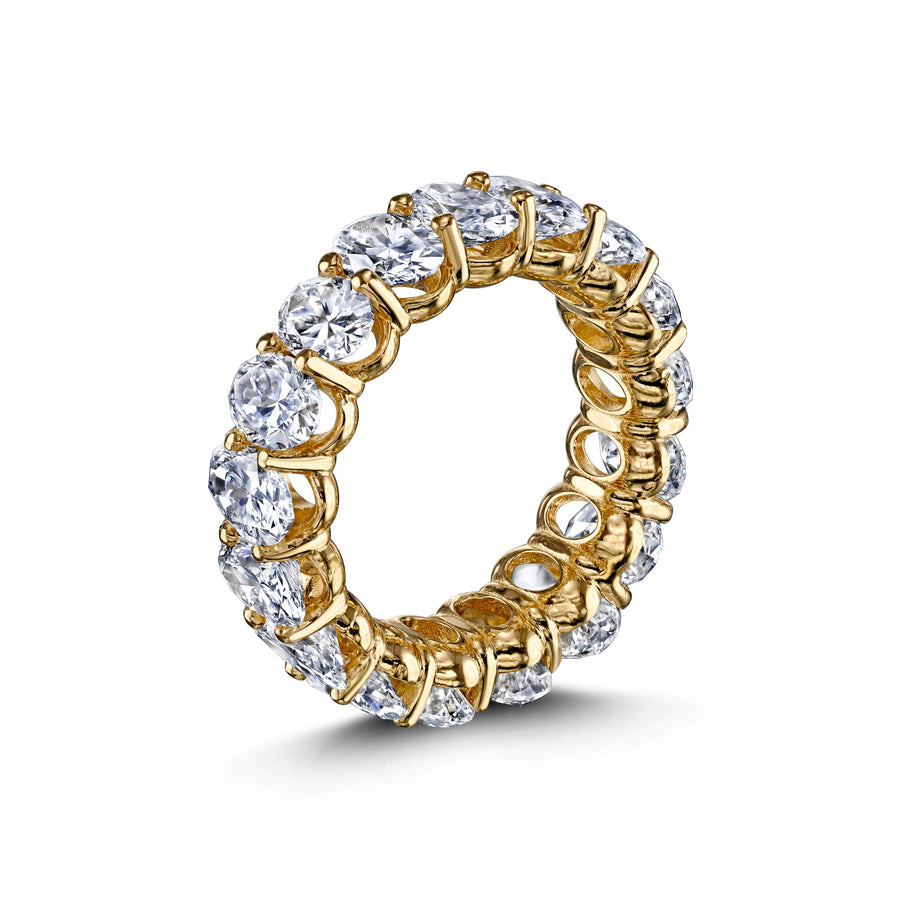 9.10 CTW Oval Diamond Eternity Band in Yellow Gold