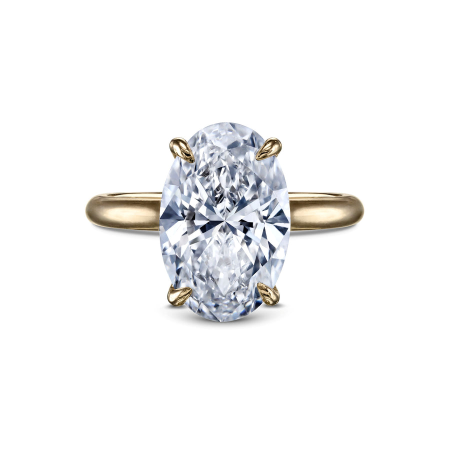 5.04 CT Oval Diamond Solitaire Engagement Ring in Yellow Gold