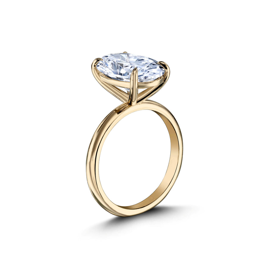 5.04 CT Oval Diamond Solitaire Engagement Ring in Yellow Gold