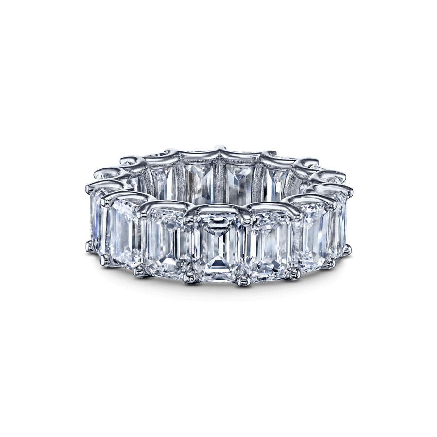 15.35 CTW Emerald Cut Diamond Eternity Band
