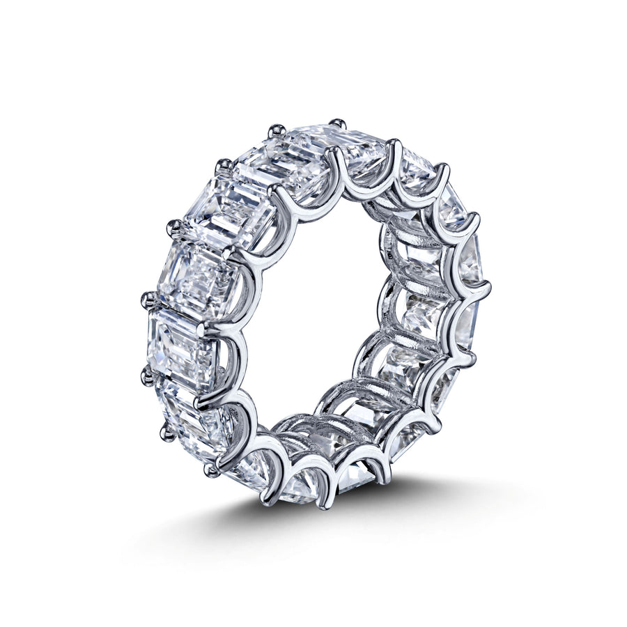 15.35 CTW Emerald Cut Diamond Eternity Band