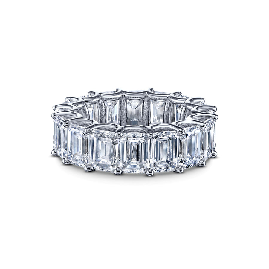 16.37 CTW Emerald Cut Diamond Eternity Band