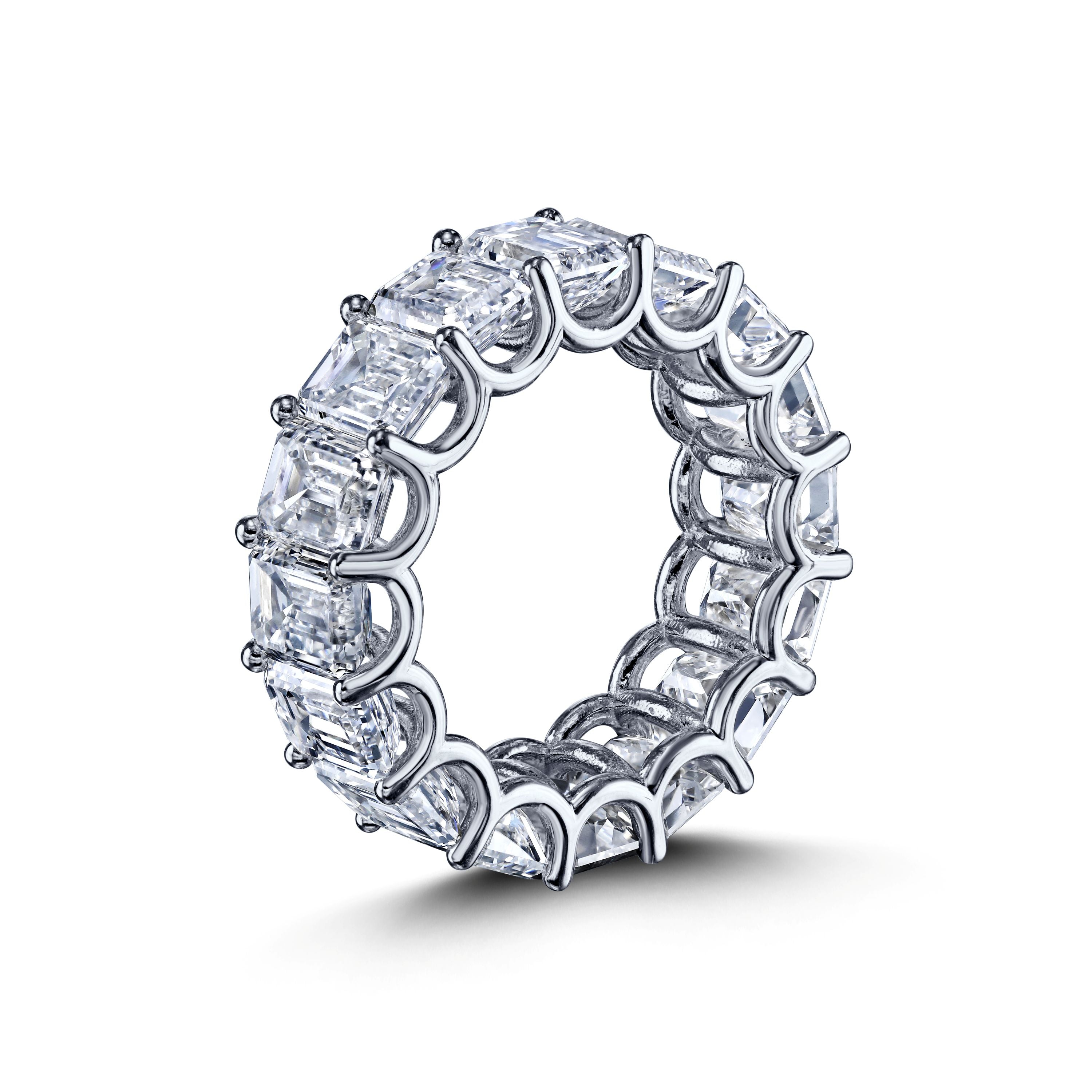 16.37 CTW Emerald Cut Diamond Eternity Band