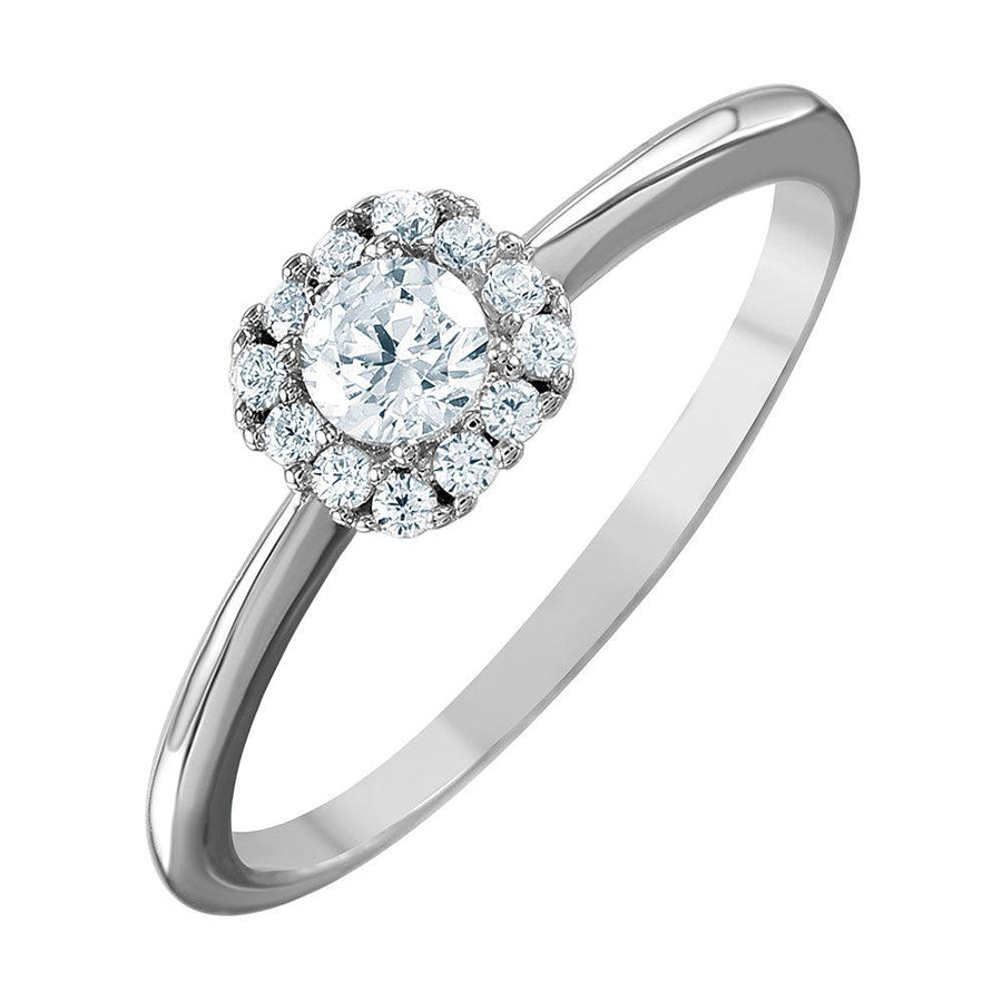 Silver 925 Rhodium Plated Cluster CZ Ring