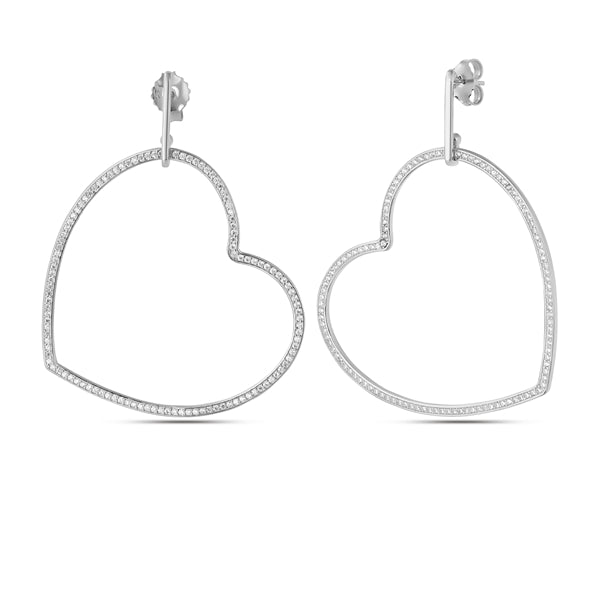 Fancy Silver – Heart Earrings