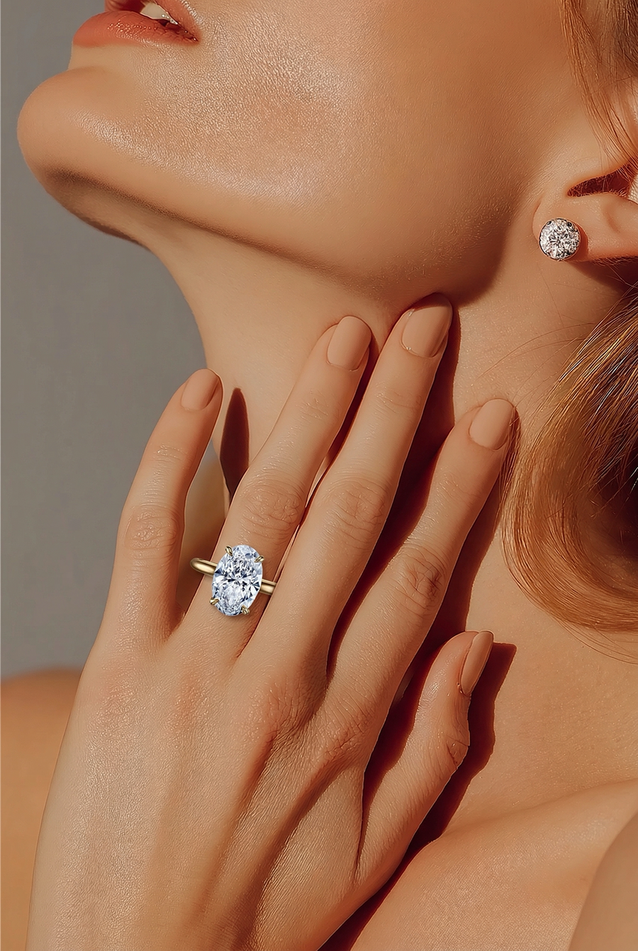 5.04 CT Oval Diamond Solitaire Engagement Ring in Yellow Gold