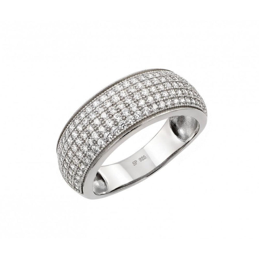 Silver 925 Rhodium Plated Micro Pave CZ Ring
